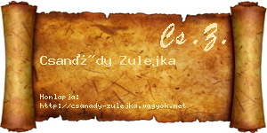 Csanády Zulejka névjegykártya
